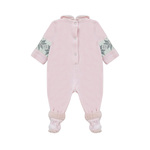 LAPIN HOUSE velor bodysuit in pink color with knitted details.