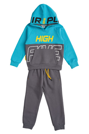SPRINT tracksuit set in turquoise color with hood.