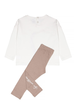 Set of SPRINT tights with a round neck in ecru-beige color.