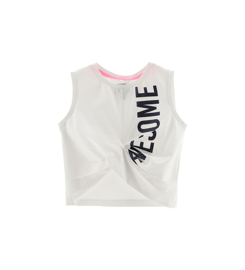 ORIGINAL MARINES sleeveless blouse with an uneven finish in white.