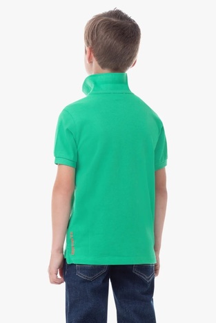 U.S. pique polo shirt Green polo shirt.