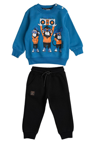 SPRINT tracksuit set in roux blue with embossed monkey print.