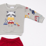 Σετ φόρμας TRAX σε γκρι-κόκκινο χρώμα.