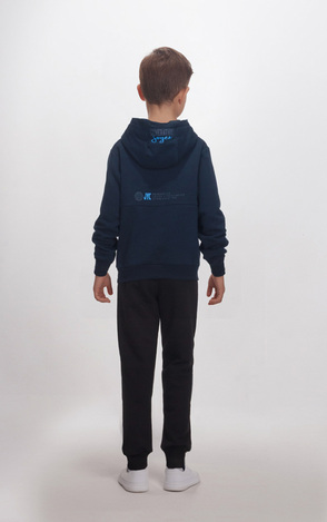 Μπλούζα φούτερ JOYCE σε μπλε χρώμα με ενσωματωμένη κουκούλα.