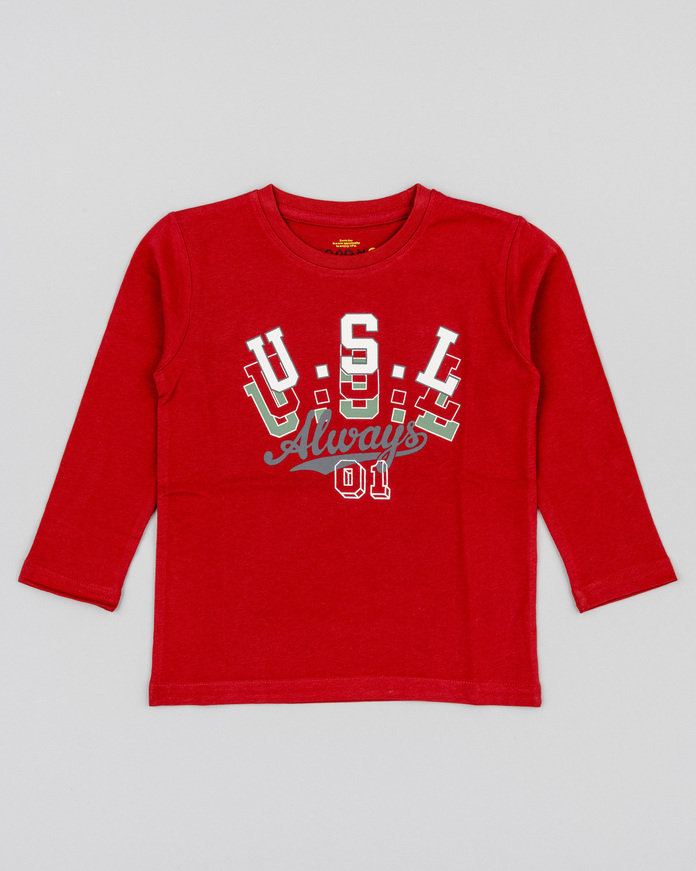 Μπλούζα LOSAN σε κόκκινο χρώμα με το λογότυπο "U.S.L.".