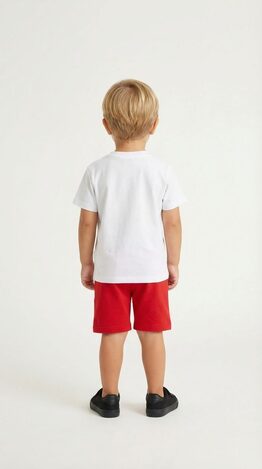 Σετ σορτς TRAX σε χρώμα λευκό με κόκκινο.