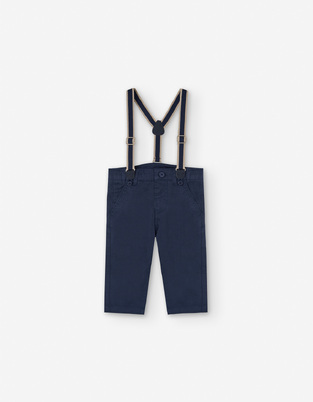 Παντελόνι LOSAN με ασορτί τιράντες σε μπλε χρώμα.