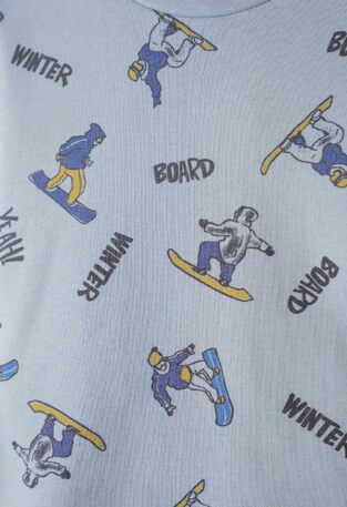 HOMMIES pajama with round neck in blue siel.