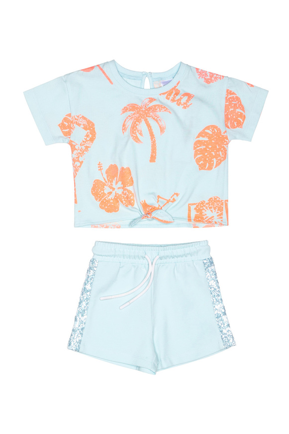 SPRINT shorts set in light blue with sequins.