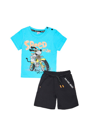 Set of SPRINT shorts in light blue with "SPEED IT UP" embossed logo.