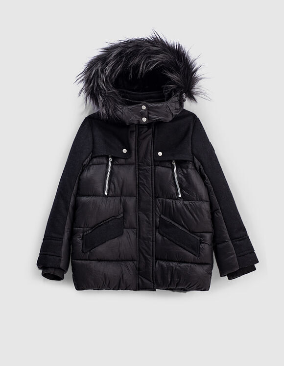 IKKS jacket in black with velor detail.