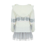 LAPIN HOUSE knitted dress in off-white color with hood.