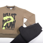 Σετ φόρμας TRAX με λαιμόκοψη σε χακί με μαύρο χρώμα.