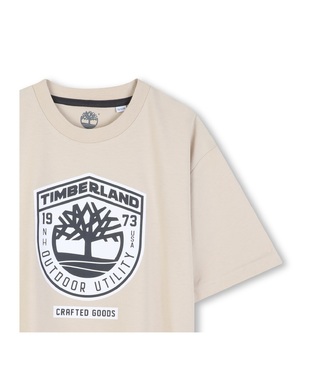 TIMBERLAND blouse in beige with print on the front.
