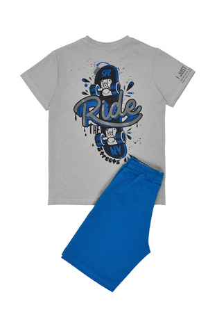 Sprint blouse and shorts set in ice cream-blue color.