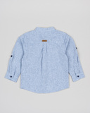 Λινό πουκάμισο LOSAN σε σιέλ χρώμα.