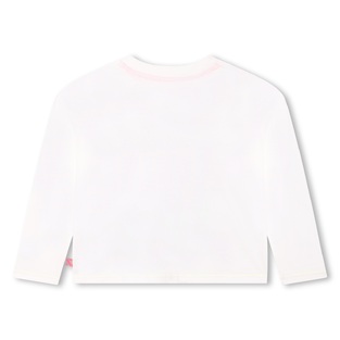 Βαμβακερή μπλούζα BILLIEBLUSH σε εκρού χρώμα με ανάγλυφο λογότυπο από γκλίτερ.
