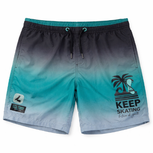 LOSAN Bermuda shorts in green-black-gray.