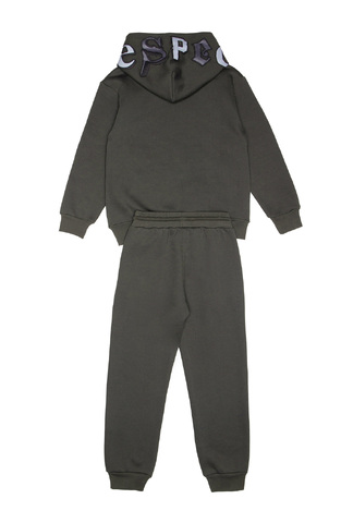 SPRINT jumpsuit set with built-in hood in khaki color.