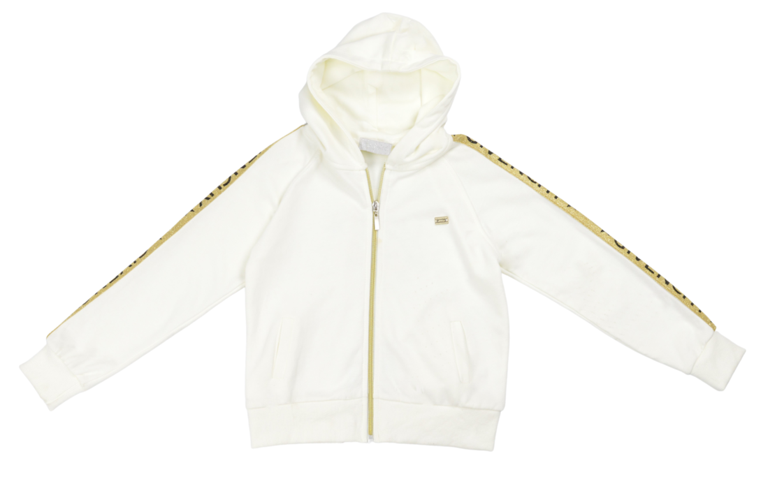 EBITA sweatshirt jacket with hood in off-white color.
