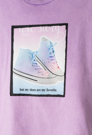 EVITA cotton capri leggings set in light purple.