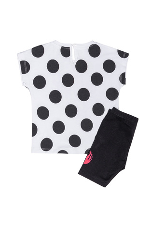 SPRINT cycling tights set in white color with all over polka dot design.