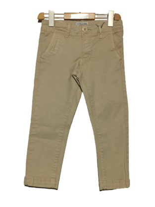 Παντελόνι U.S. POLO από καμπαρντίνα, σε μπεζ χρώμα, με εσωτερικό λάστιχο στη μέση.