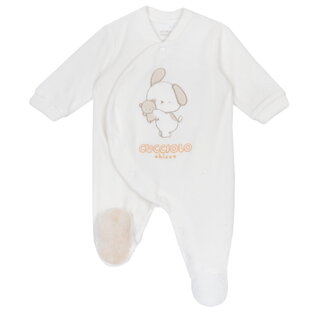 CHICCO velor bodysuit in off-white color.