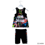 Set of 3 pcs. SPRINT, colorful sleeveless top, bustier and cycling leggings.