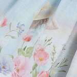 Λινό φόρεμα LAPIN HOUSE σε σιέλ χρώμα με floral print.