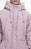 Μπουφάν JOYCE σε λιλά χρώμα με ενσωματωμένη κουκούλα.