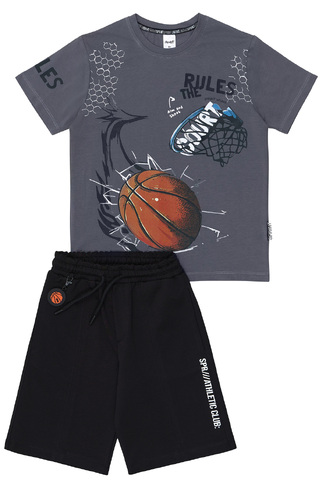 Σετ μπλούζα με βερμούδα Sprint σε γκρι με μαύρο χρώμα.