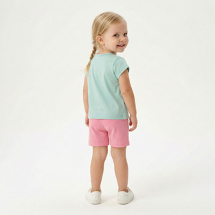 TRAX shorts set in light blue and pink.