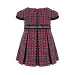 LAPIN HOUSE dress in red and blue colors with all over knitted design.