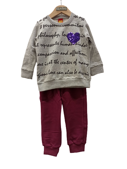 TRAX tracksuit set, sweatshirt with reversible sequins and trousers.