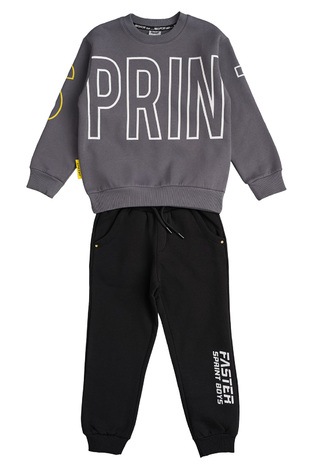 SPRINT suit set in gray color with embossed logo.