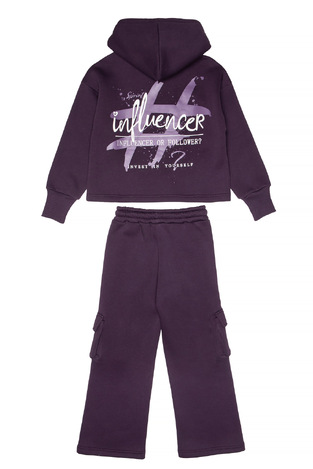 SPRINT suit set in dark purple color with built-in hood. 
