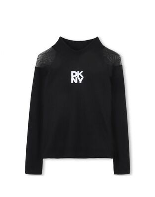 D.K.N.Y turtleneck top. in black color.