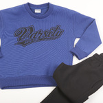 Σετ φόρμας TRAX με λαιμόκοψη σε ραφ με μαύρο χρώμα.