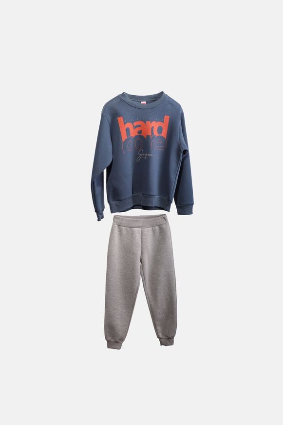 JOYCE tracksuit set in raff color with "HARD CORE" logo.