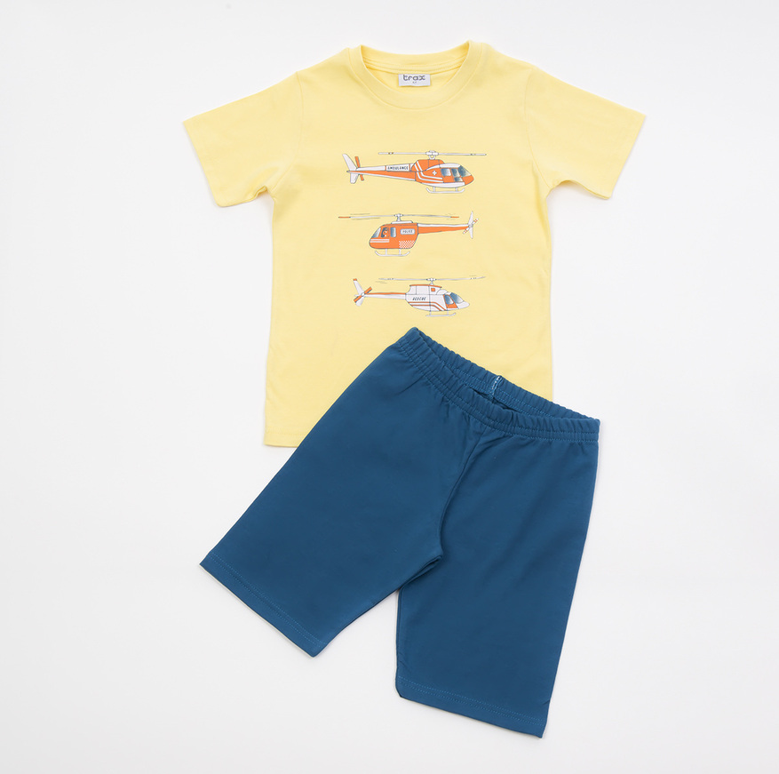 TRAX shorts set, yellow printed top and shorts.