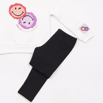 Σετ κολάν TRAX σε εκρού-μαύρο χρώμα.