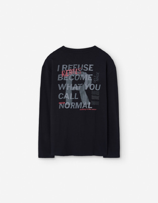 LOSAN cotton blouse in black.