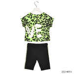 Set of SPRINT leggings, cotton leopard top and cycling leggings.