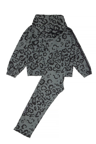 Seasonal SPRINT tracksuit set in dark gray color with hood.