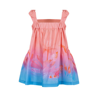 LAPIN HOUSE dress in peach color with all over print.