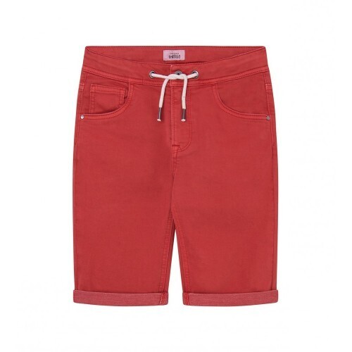 PEPE JEANS bermuda shorts in red with a drawstring at the waist.