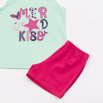 TRAX shorts set in navy color with "MERMAID KISS" logo.