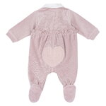 Βελουτέ φορμάκι CHICCO σε ροζ χρώμα με ριπ σχέδιο.