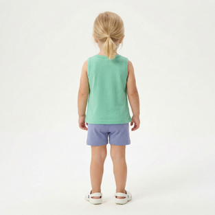 TRAX shorts set in turquoise with lilac color.
